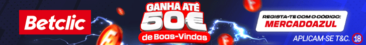 Betclic — Bónus de boas-vindas até 100€ com o código MERCADOAZUL